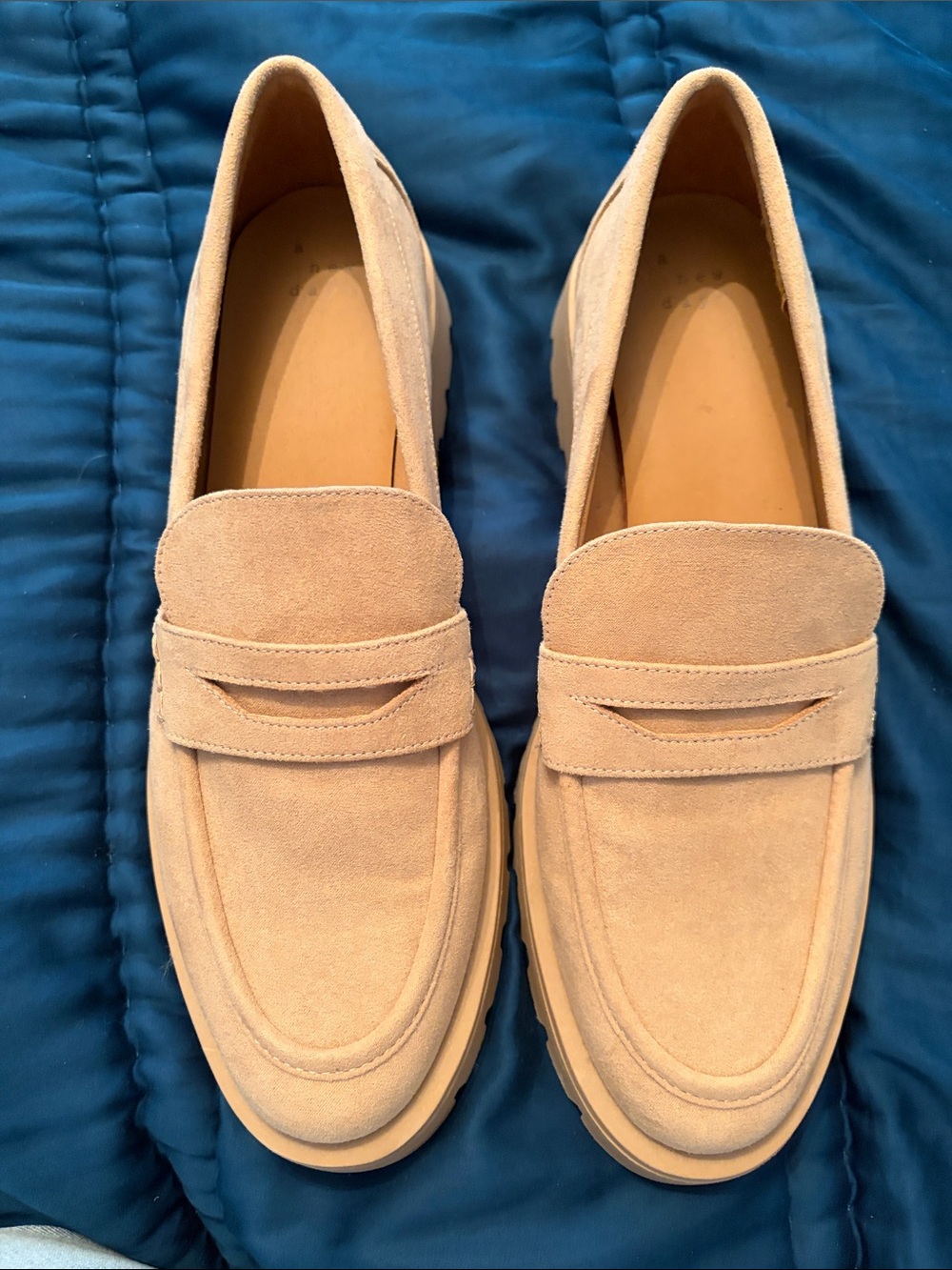 New Women’s Suede Penny Loafers in Beige